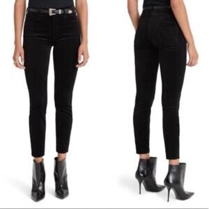 Mother High Waisted Looker Ankle Velvet Black Pants Jeans Soft Skills Size 29